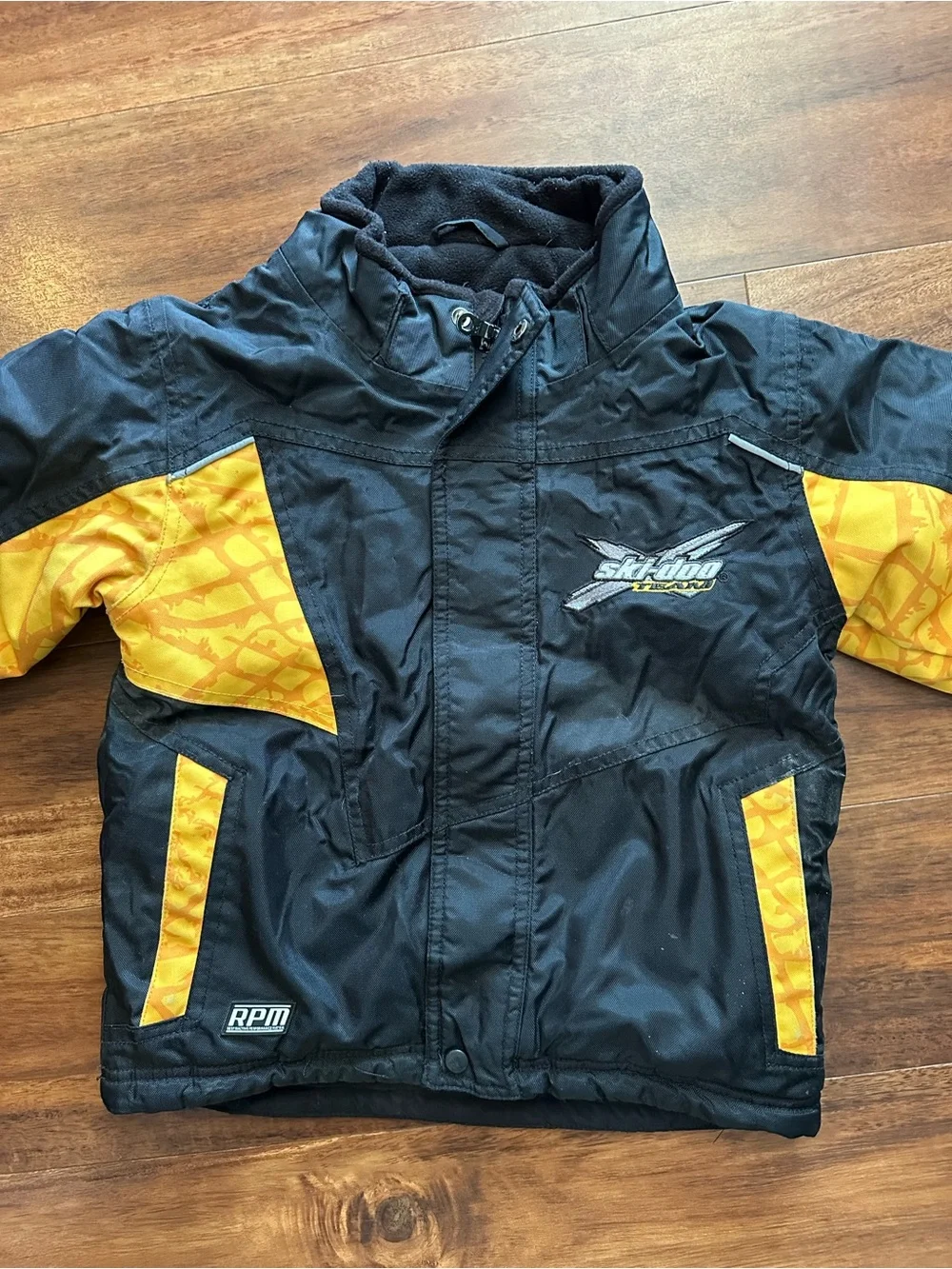 Kids Skidoo Black and Yellow Winter Puffer Jacket